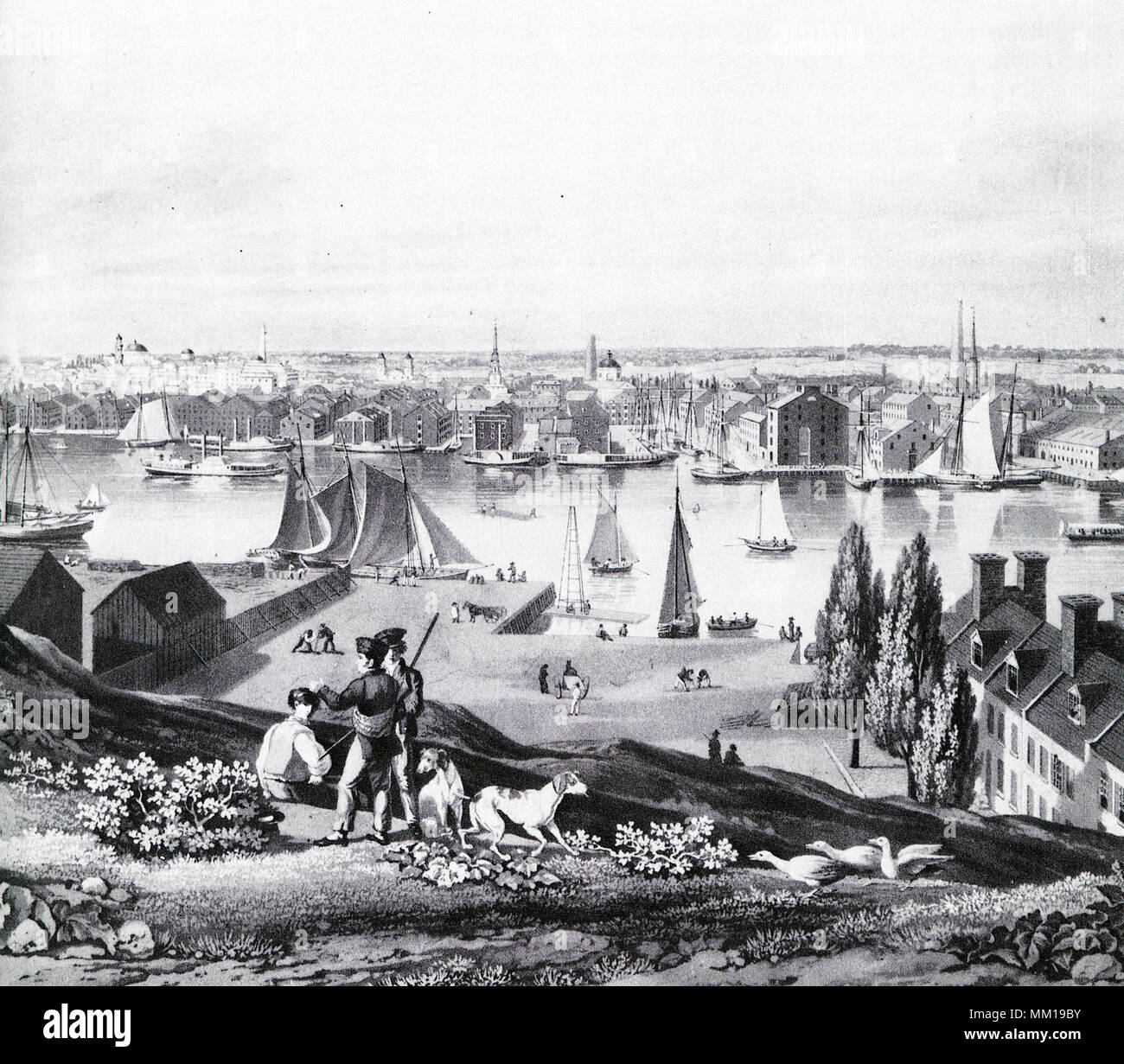 Blick vom Federal Hill. Baltimore. 1831 Stockfoto