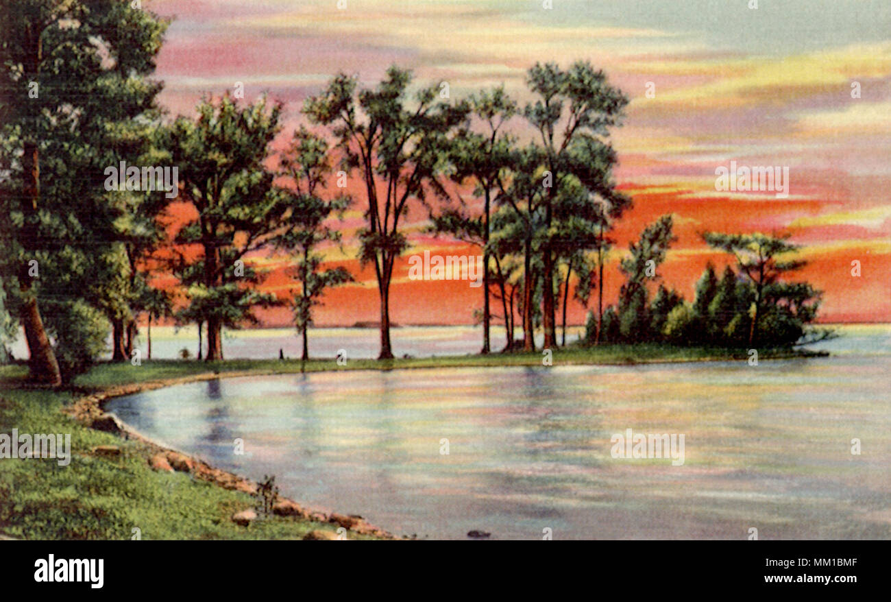 Lake Champlain Bow & Arrow Point. Burlington. 1936 Stockfoto