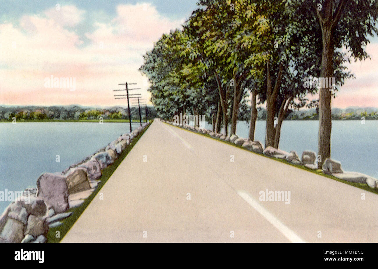 Straße zum See Champlain Islands. Burlington. 1952 Stockfoto