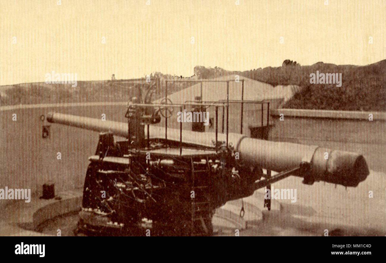 Sechs Zoll Pistole am Fort Greble. Der vorsehung. 1916 Stockfoto