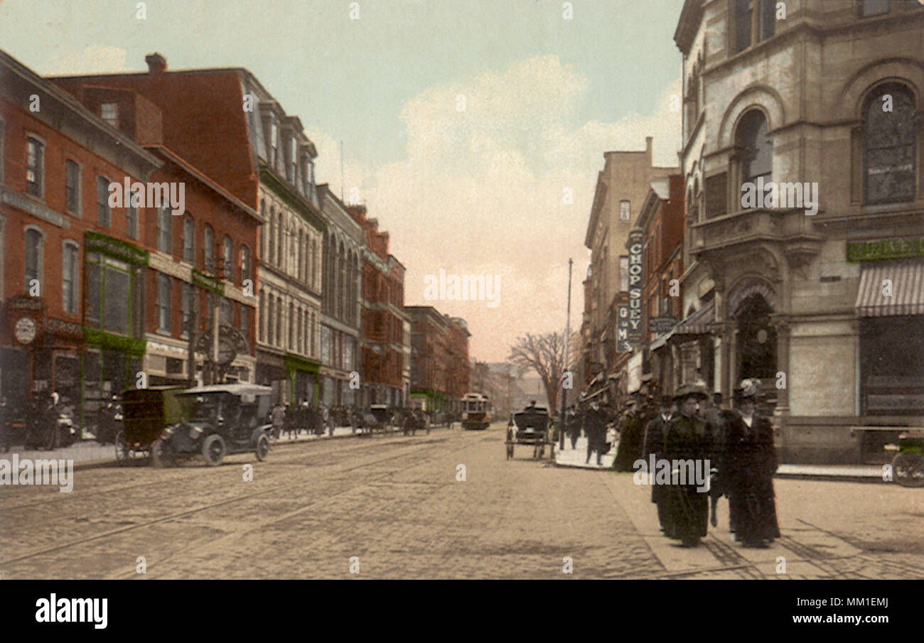 Merrimac Street. Lowell. 1910 Stockfoto