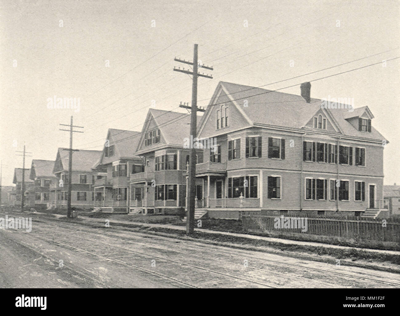 Wohnsitze auf Highland Ave. Somerville. 1897 Stockfoto