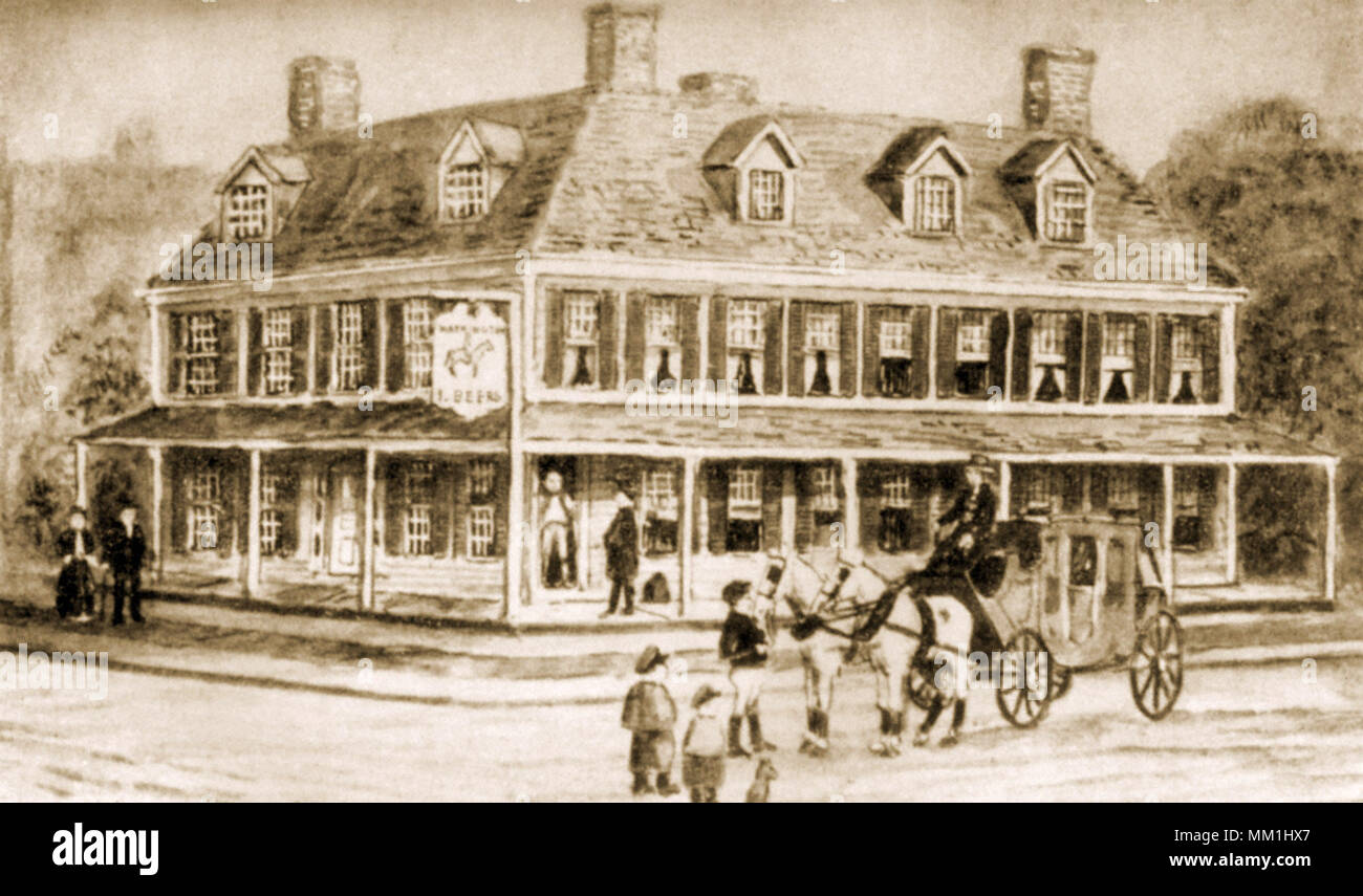 Beer's Taverne auf der Chapel Street. New Haven. 1800 Stockfoto