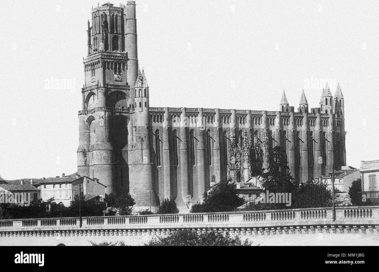 Süden Blick auf Kathedrale von Saint-Cecile. Albi. 1900 Stockfoto