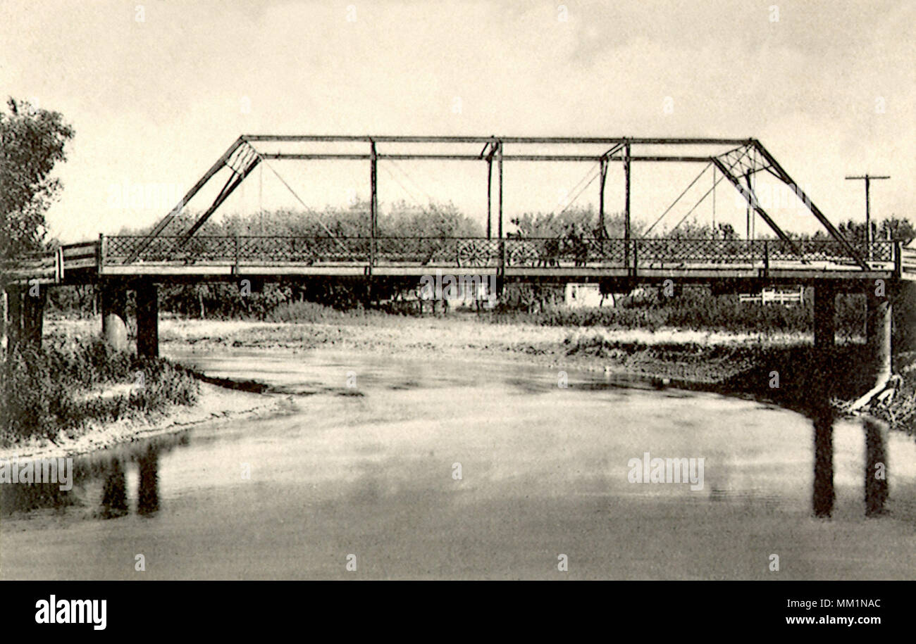 Brücke über Otter Tail River. Breckenridge. 1910 Stockfoto