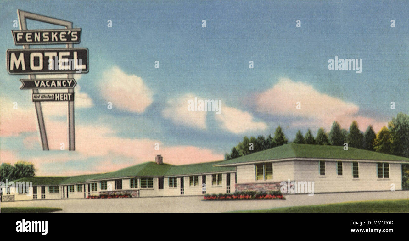 Fenske's Motel auf Autobahnen 51 und 16. Portage. 1940 Stockfoto