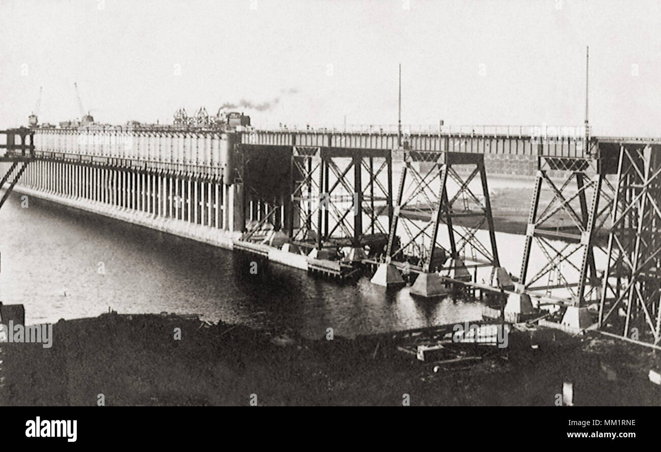 Bauarbeiten der Brücke. Superior. 1910 Stockfoto