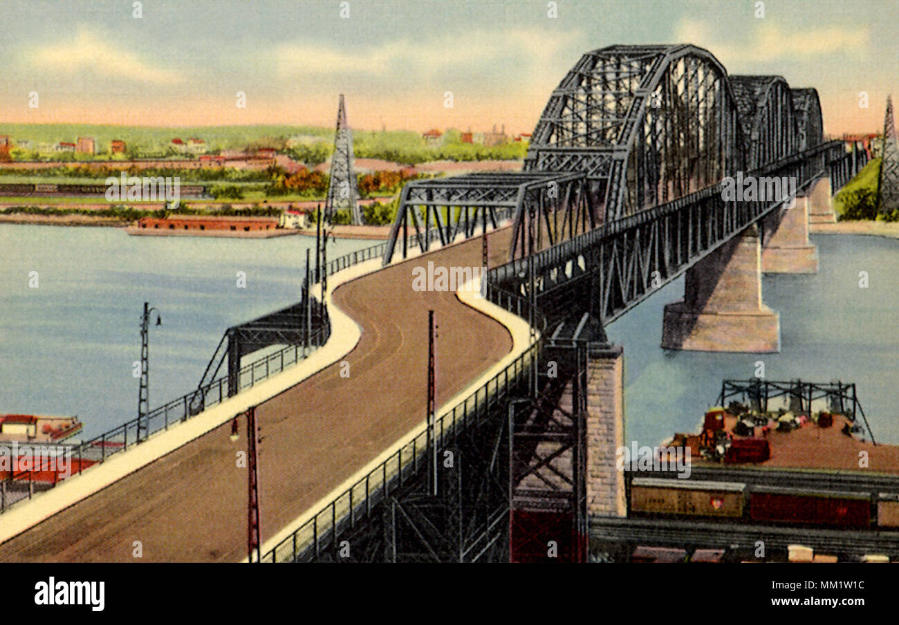 Kommunale Brücke. East St. Louis. 1935 Stockfoto