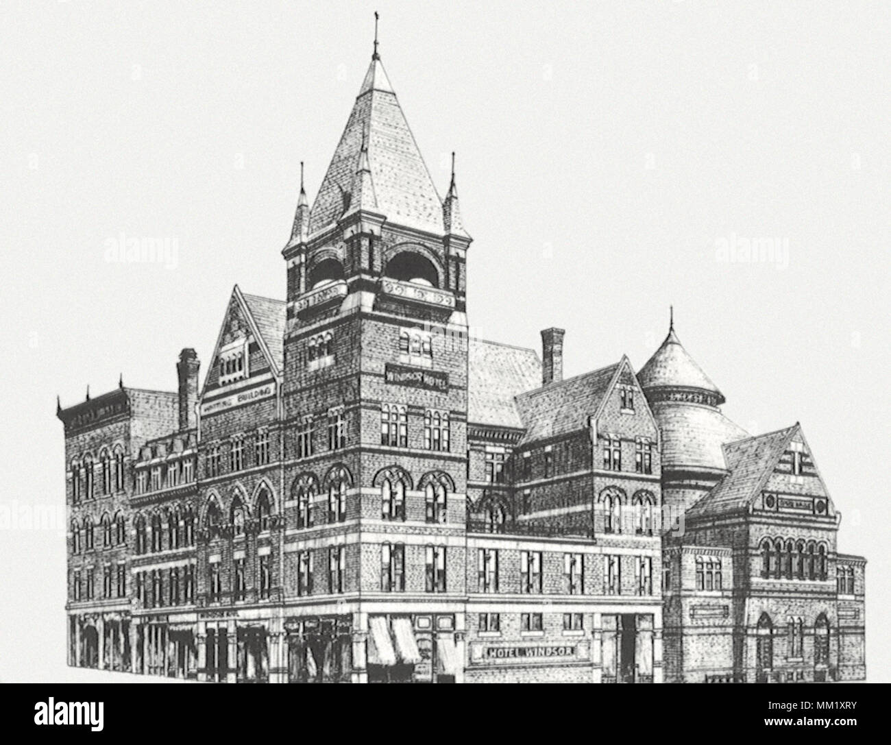 Hotel Windsor und das Opernhaus 1900 Stockfoto