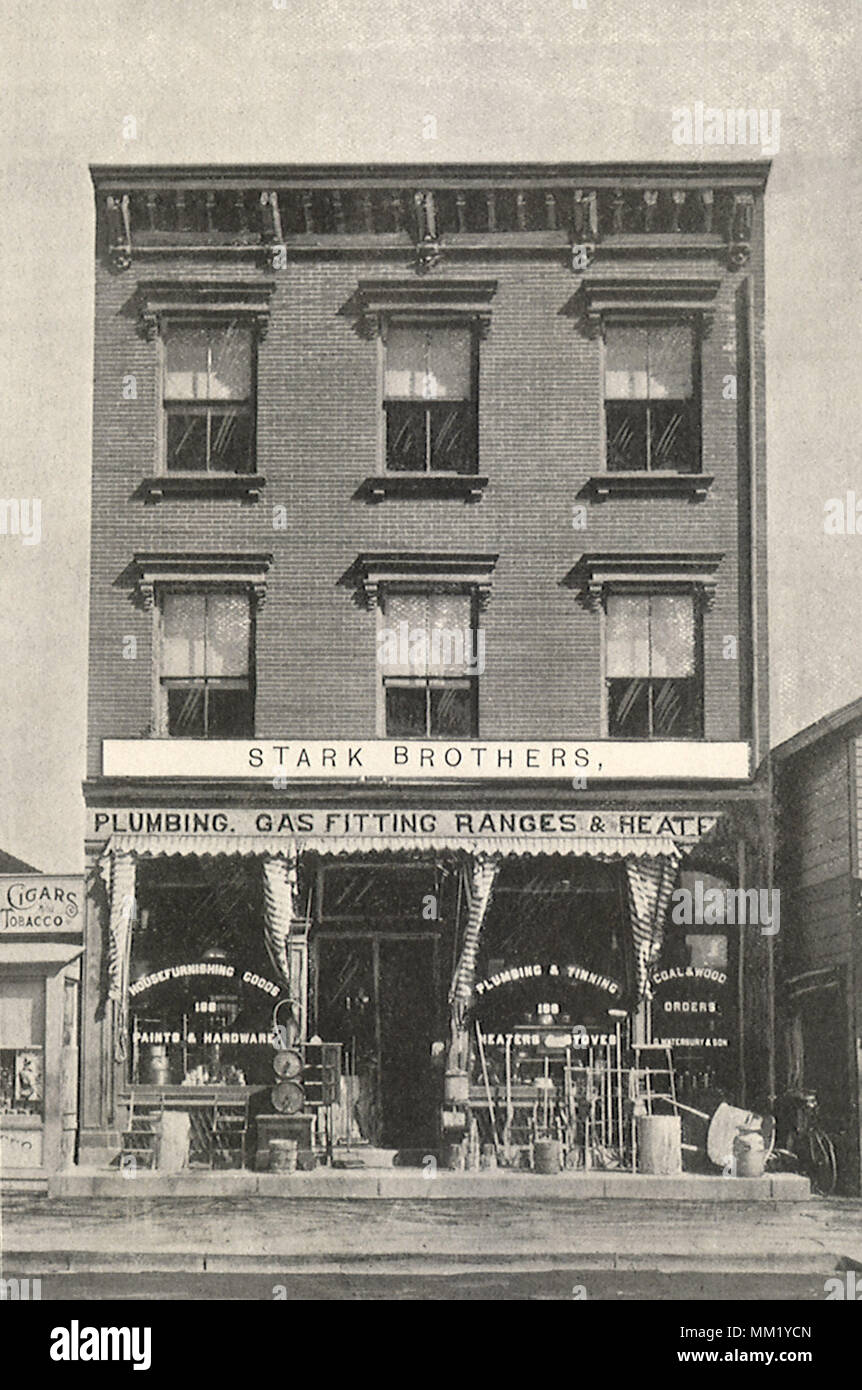 Stark Brothers Store auf der Main Street. Stamford. 1892 Stockfoto