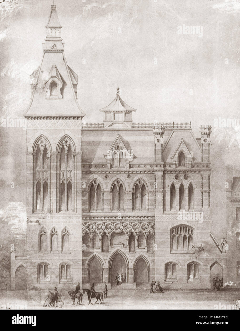 High Victorian Gothic City Hall. New Haven. 1870 Stockfoto