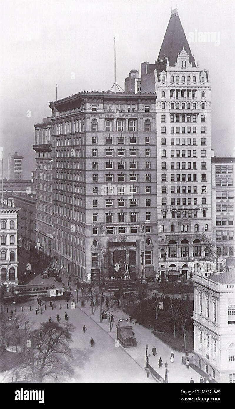 Blick auf den Broadway und Murray Street 1910 1910 Stockfoto