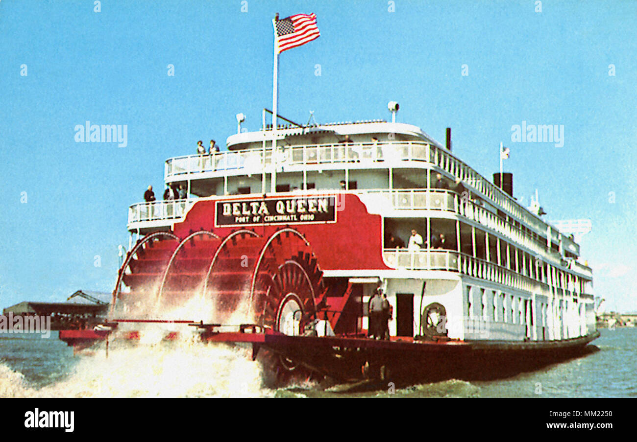 Delta Queen Steamboat. Cincinnati. 1960 Stockfoto