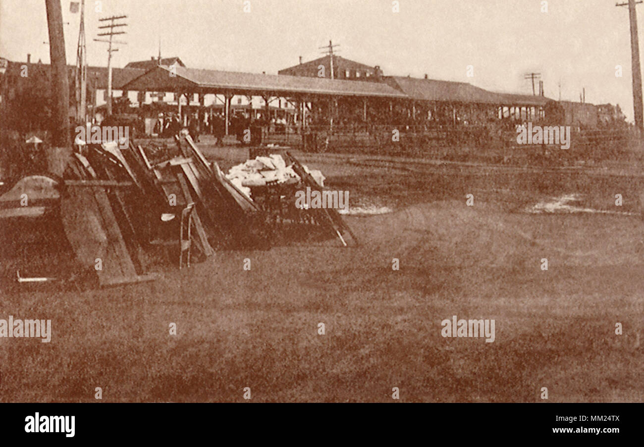 Bahnhof entfernt. Alten Obstgarten. 1907 Stockfoto