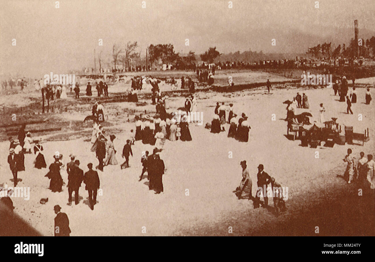 Blick auf den Strand nach dem Brand. Alten Obstgarten. 1907 Stockfoto