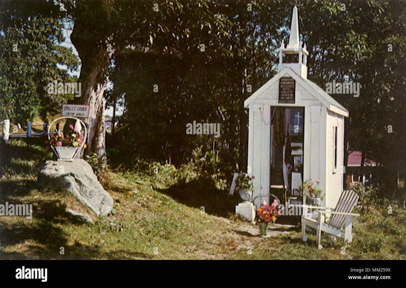 Kleinste Kirche der Welt. Wiscasset. 1950 Stockfoto