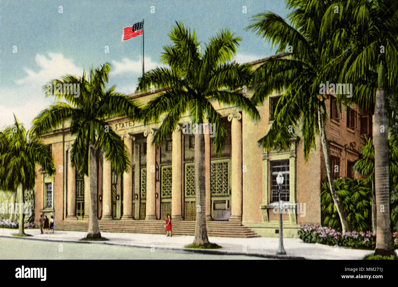 Royal Palms und Post. Fort Myers. 1950 Stockfoto