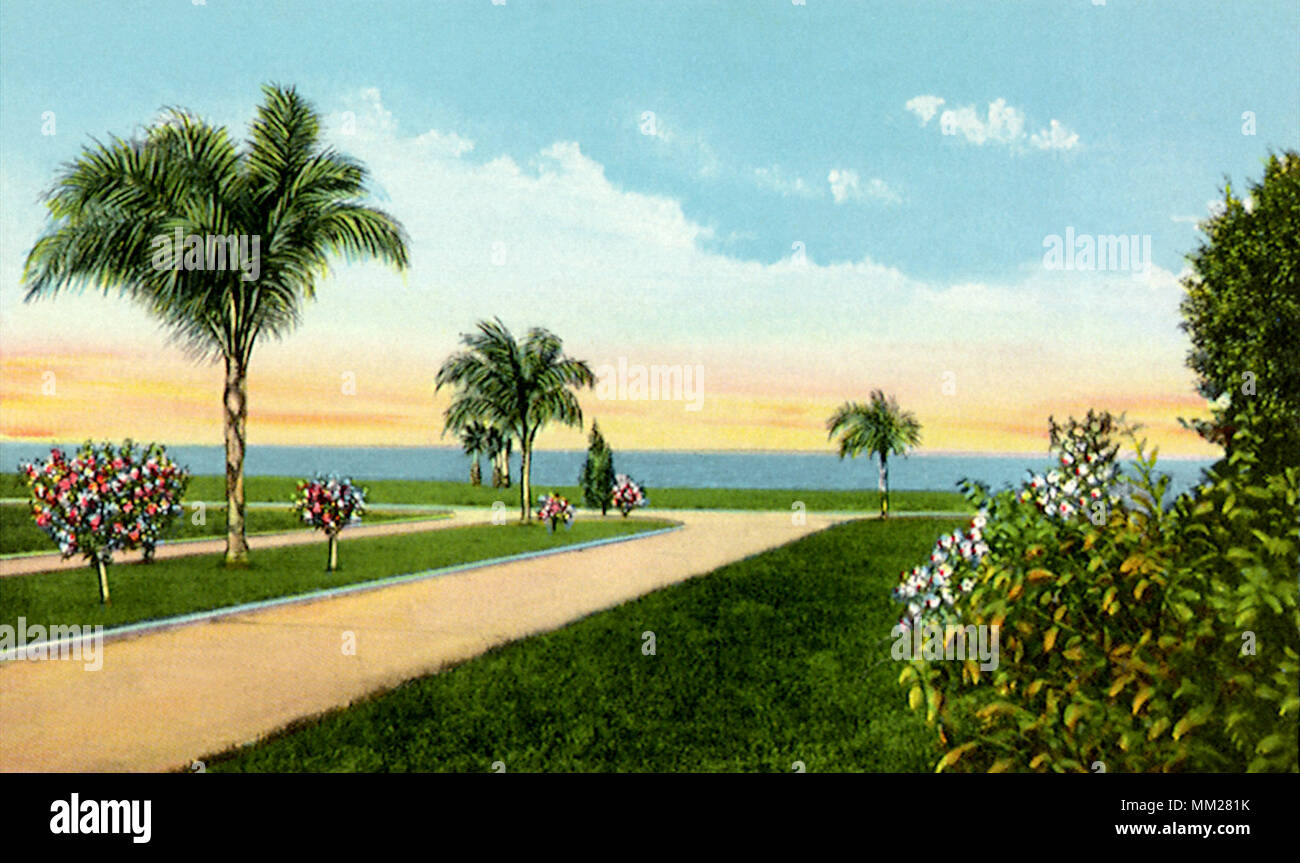 Lake Tohopekaliga aus Florida Avenue. Saint Cloud. 1920 Stockfoto