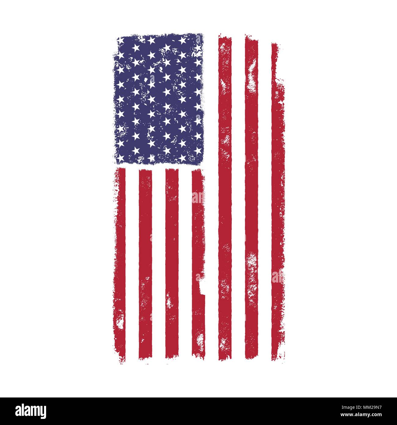 Usa American National Flagge In Disstressed Stil. Vintage Design. Perfekt  Für T-Shirts, Poster, Karten. Amerika Symbol. Vektor Illustration Auf  Weißem Hintergrund Stock-Vektorgrafik - Alamy