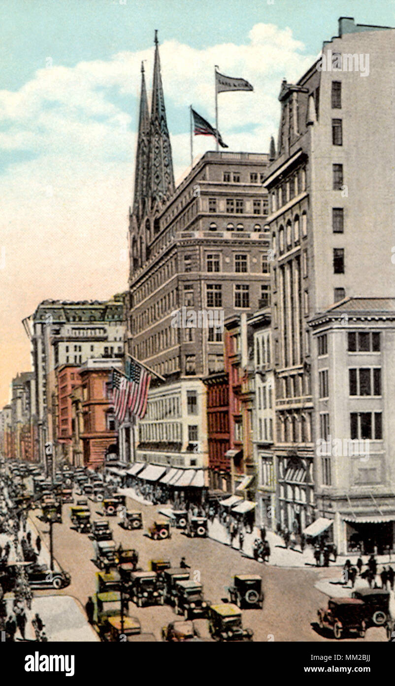 Blick auf die Fifth Avenue. New York City. 1937 Stockfoto