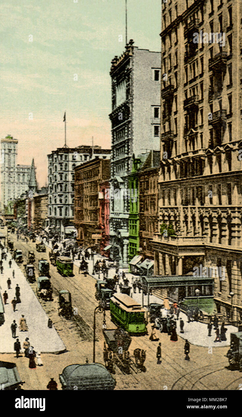 Blick auf die 42nd Street. New York City. 1912 Stockfoto