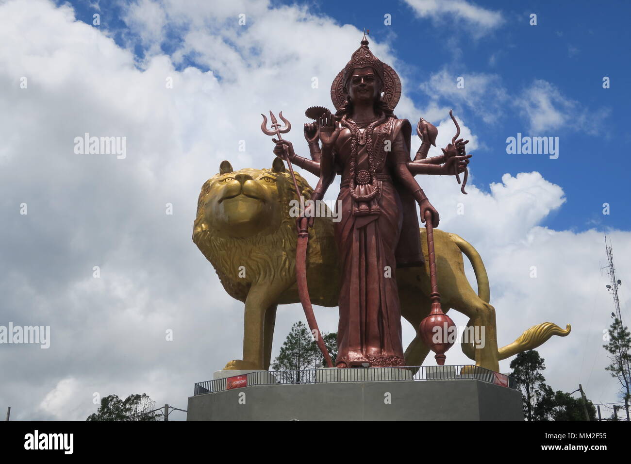 Durga Mata Statue an der Ganga Talao, Grand Bassin, Mauritius, hinduistischen Gottheit Statuen rund um den Heiligen See Stockfoto