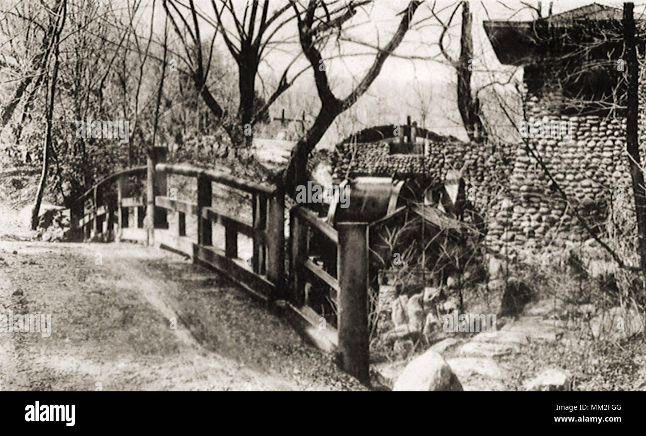 Brücke und Mühle von Yama Farmen. Napanoch. 1910 Stockfoto