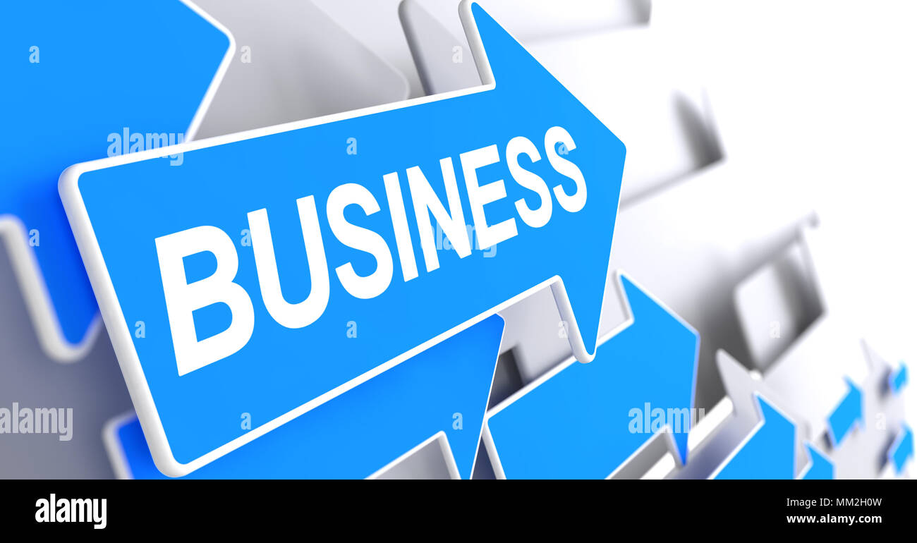 Business-Meldung auf blauen Cursor. 3D. Stockfoto