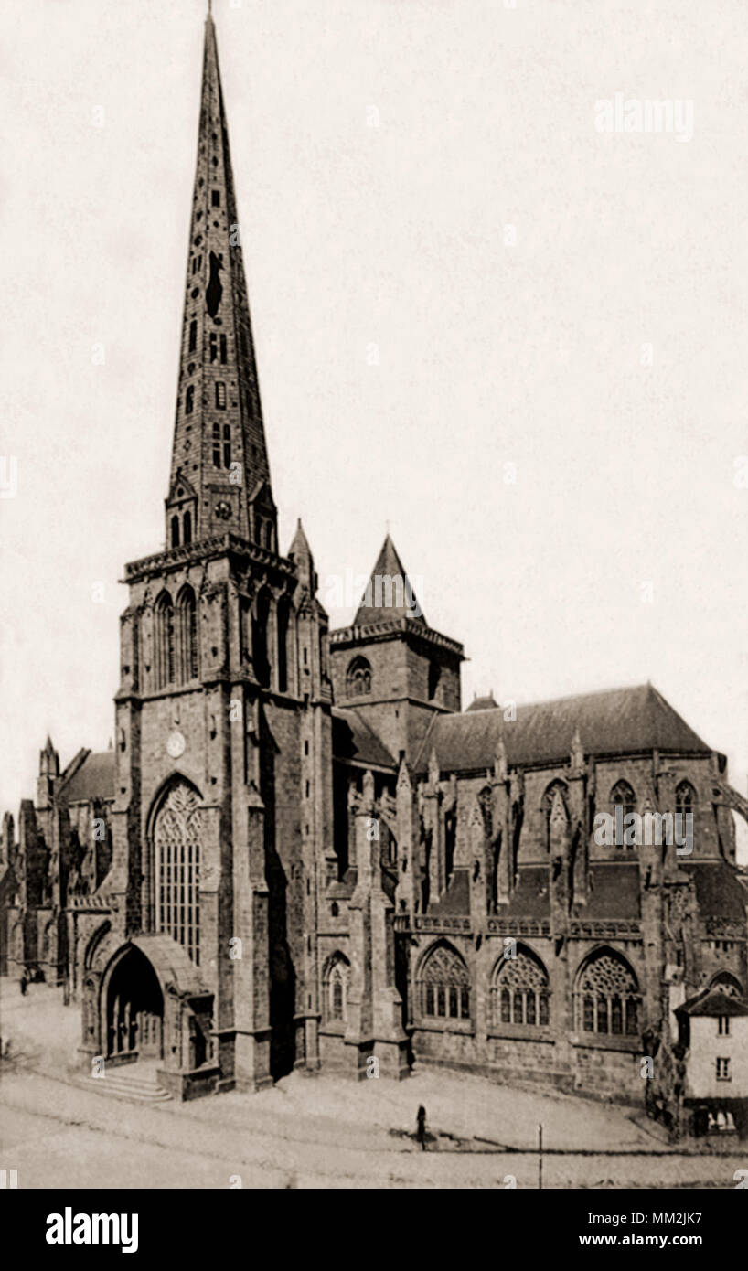 Die Kathedrale. Tréguier. 1910 Stockfoto