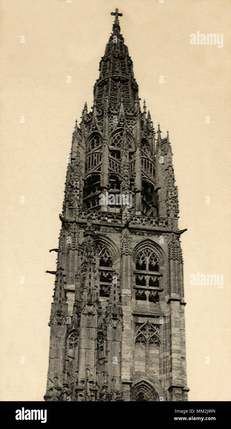 Notre-Dame Tower. Caudebec-en-Caux. 1910 Stockfoto