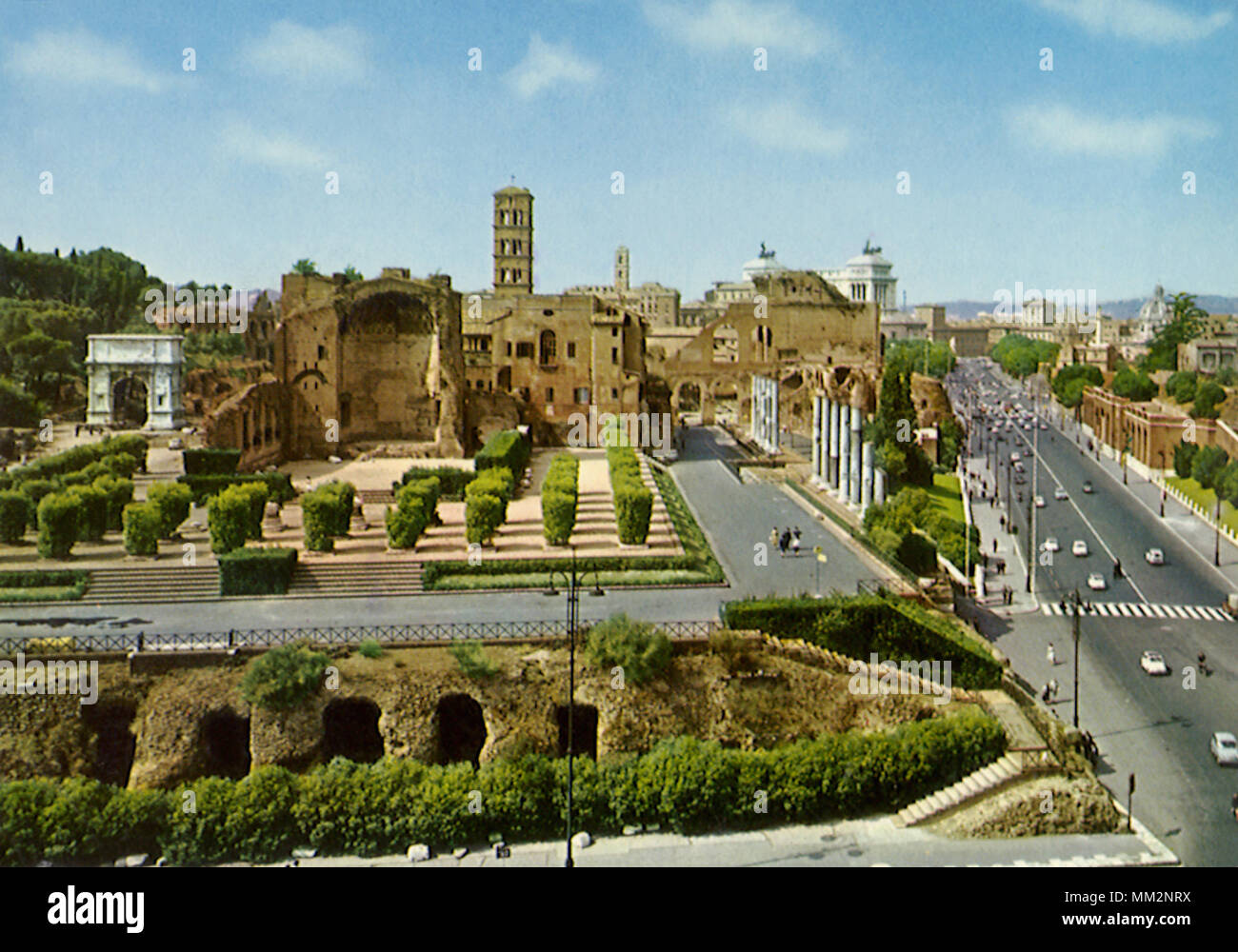 Fori Imperiali Straße. Rom. 1960 Stockfoto