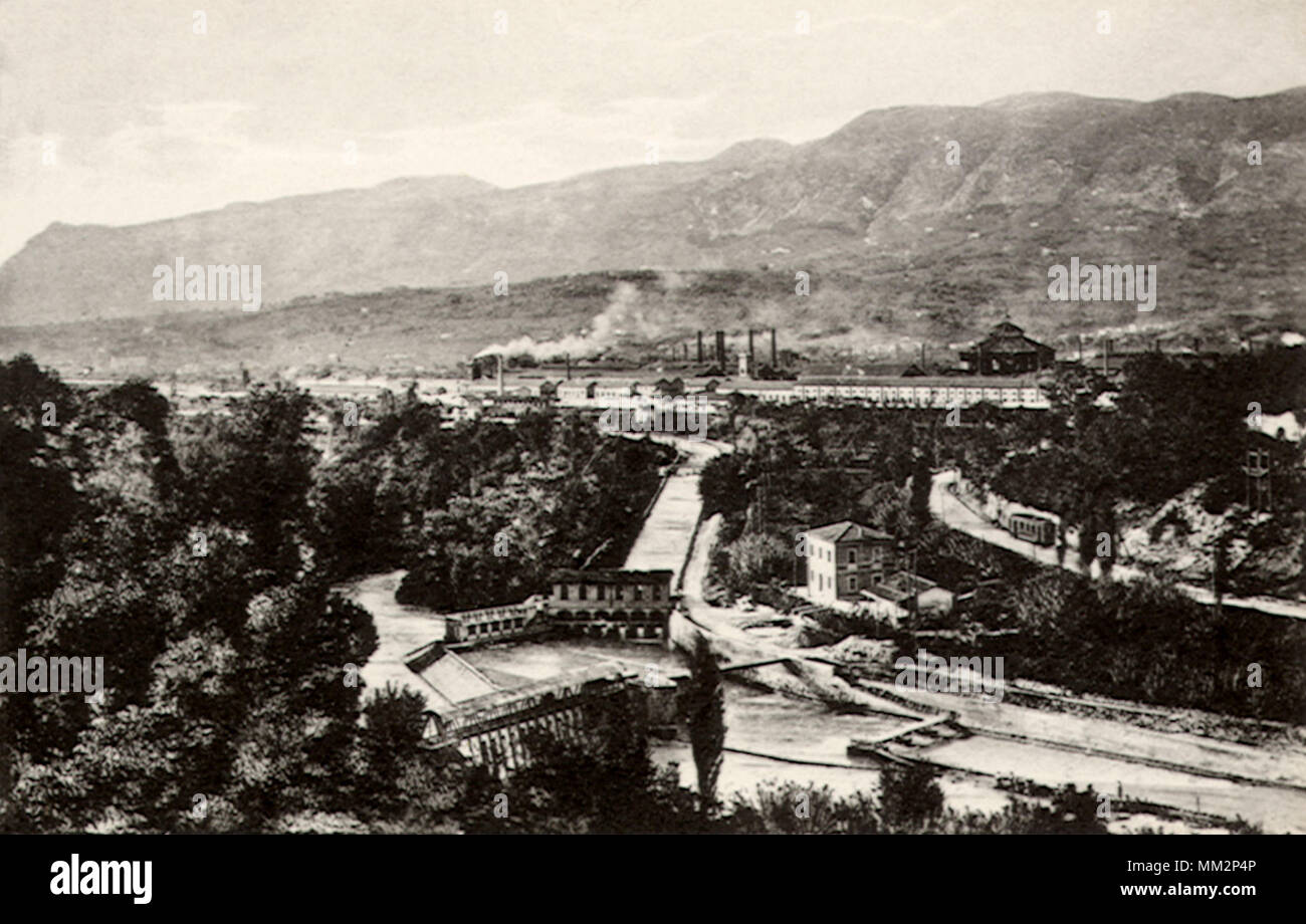 Anzeigen von Stahlwerken. Terni. 1930 Stockfoto