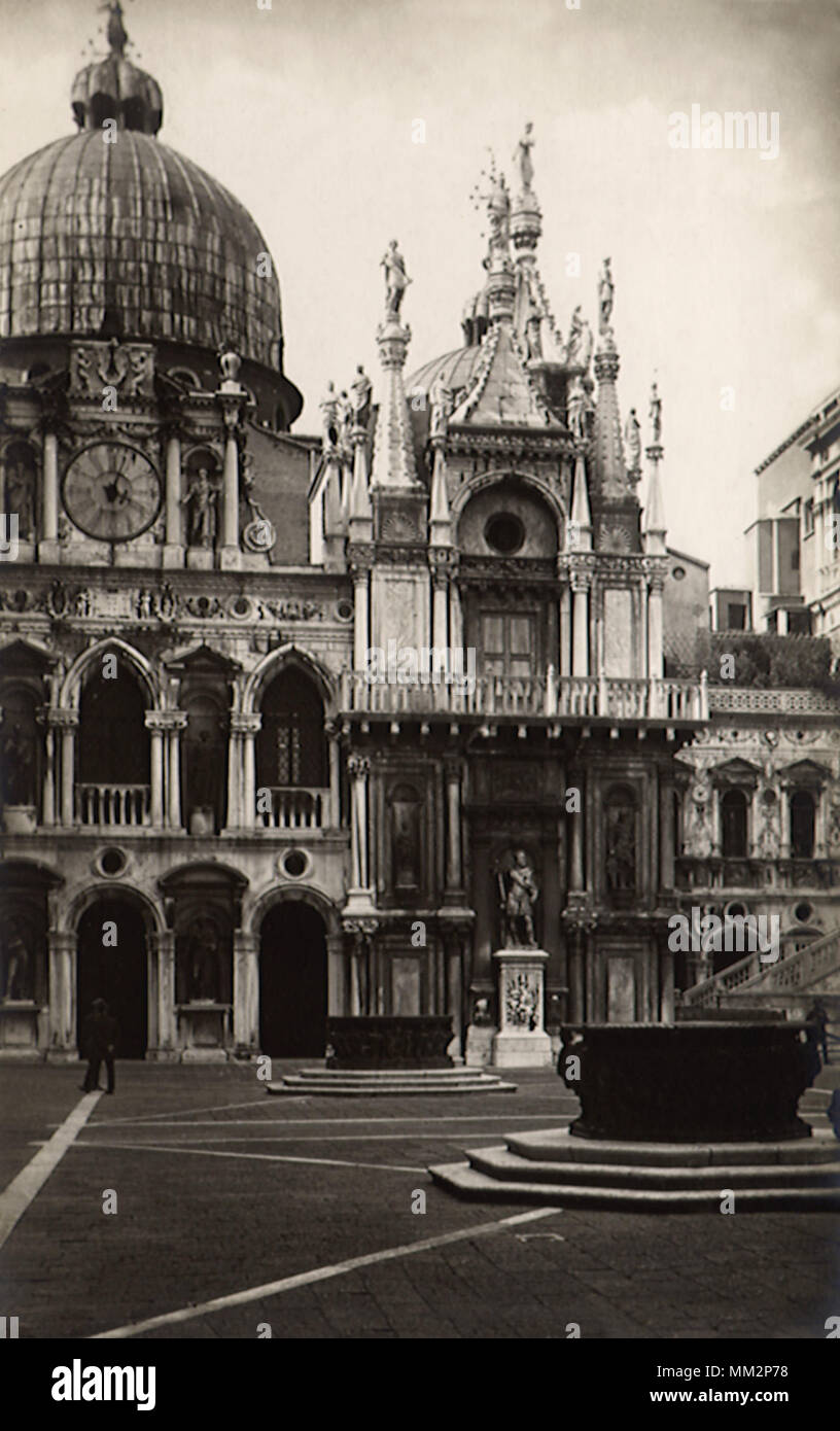 Ducal Palast Innenhof. Venedig. 1930 Stockfoto