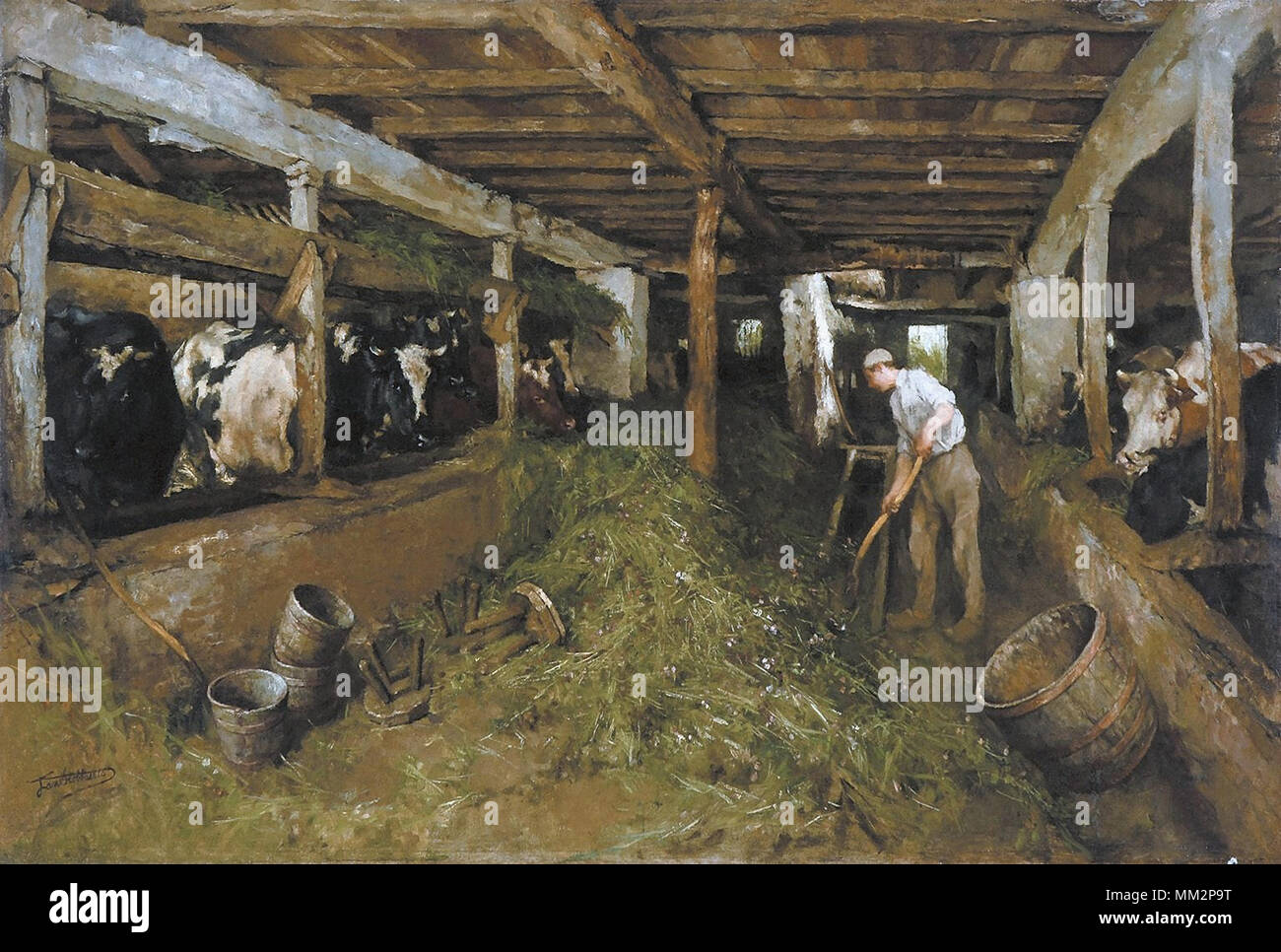 Stobbaerts Jan-Etable D'une Vieille Ferme De Brabant Stockfoto
