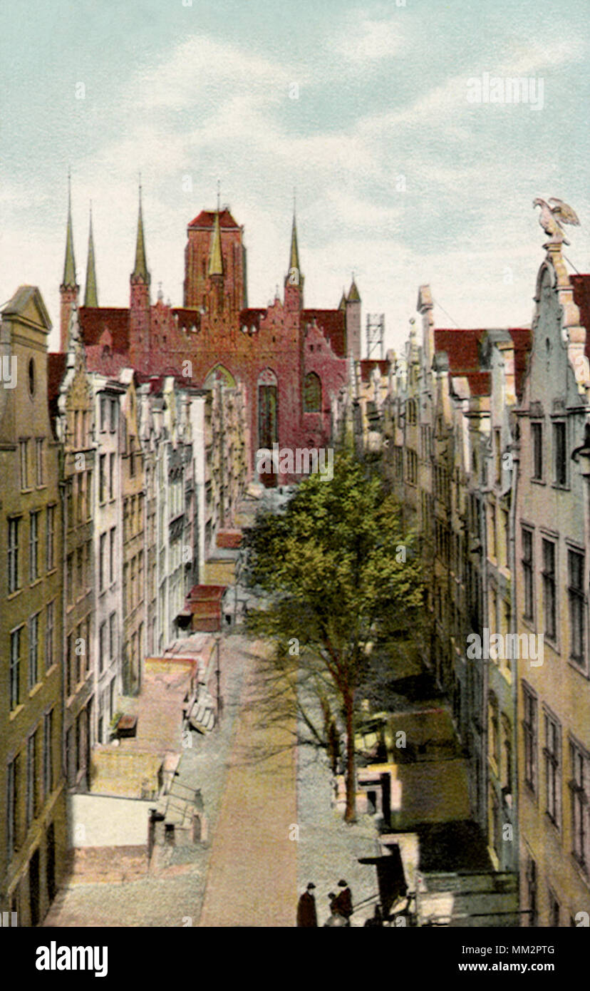 St. Marien Kirche. Danzig. 1910 Stockfoto