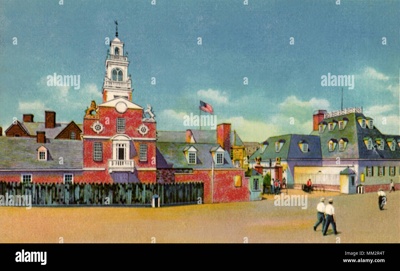 Colonial Village auf der Weltausstellung in Chicago. 1940 Stockfoto