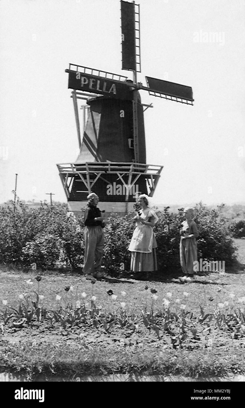 Holländische Windmühle. Pella. 1940 Stockfoto