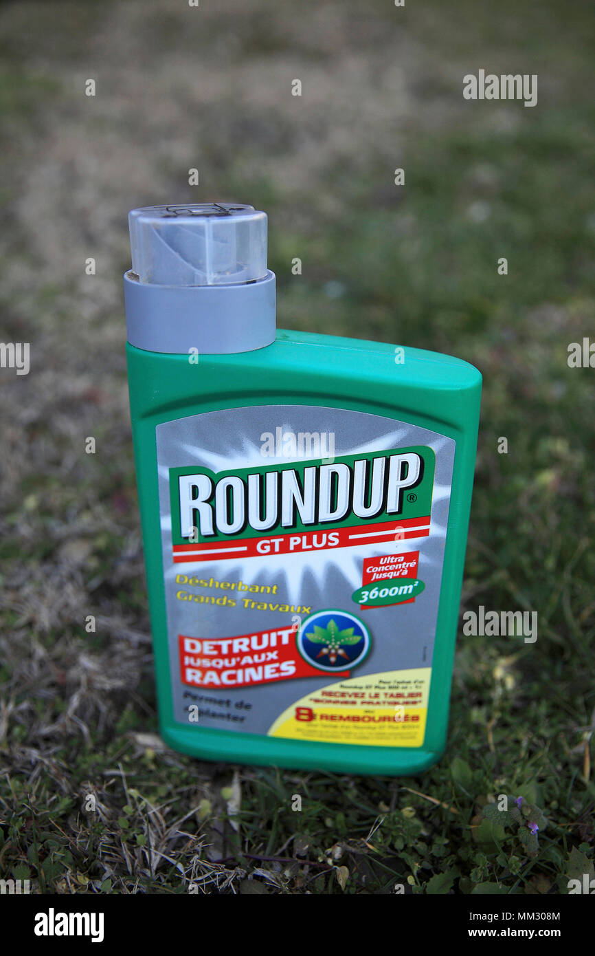 Glyphosat Roundup Unkrautvernichtungsmittel Flasche In Einen