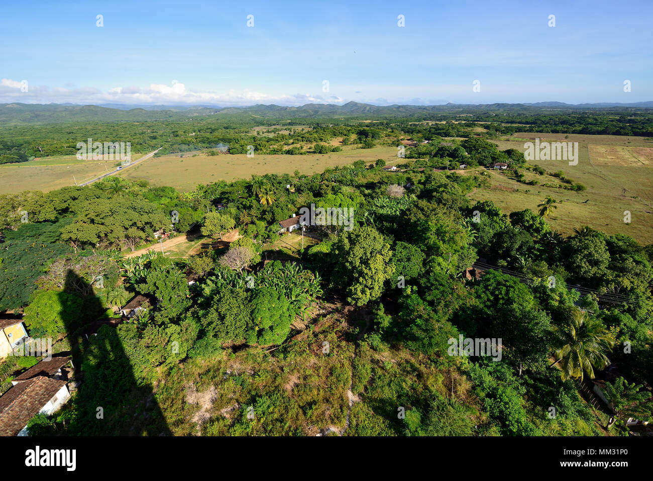 Blick vom Turm auf das Valle de Los Ingenios Tal auf die Zuckerplantage Stockfoto