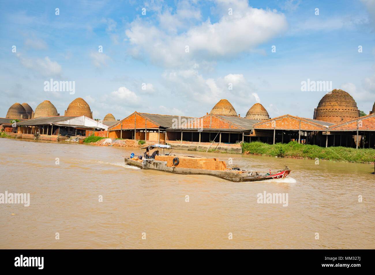 Blick auf VinhLong Ziegelei Stockfoto