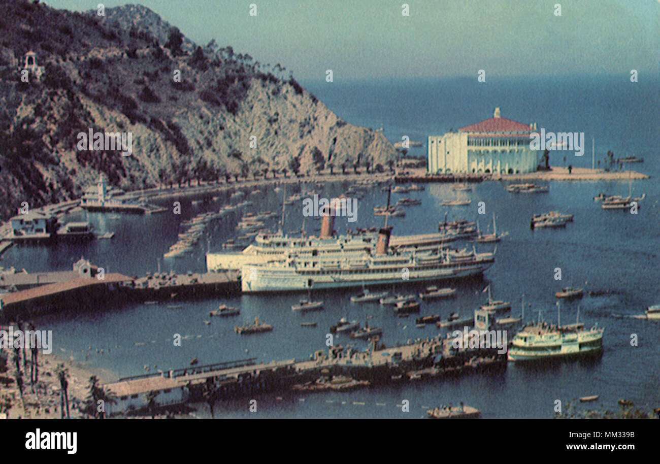 Pier & Bay bei Catalina Island. Avalon. 1953 Stockfoto