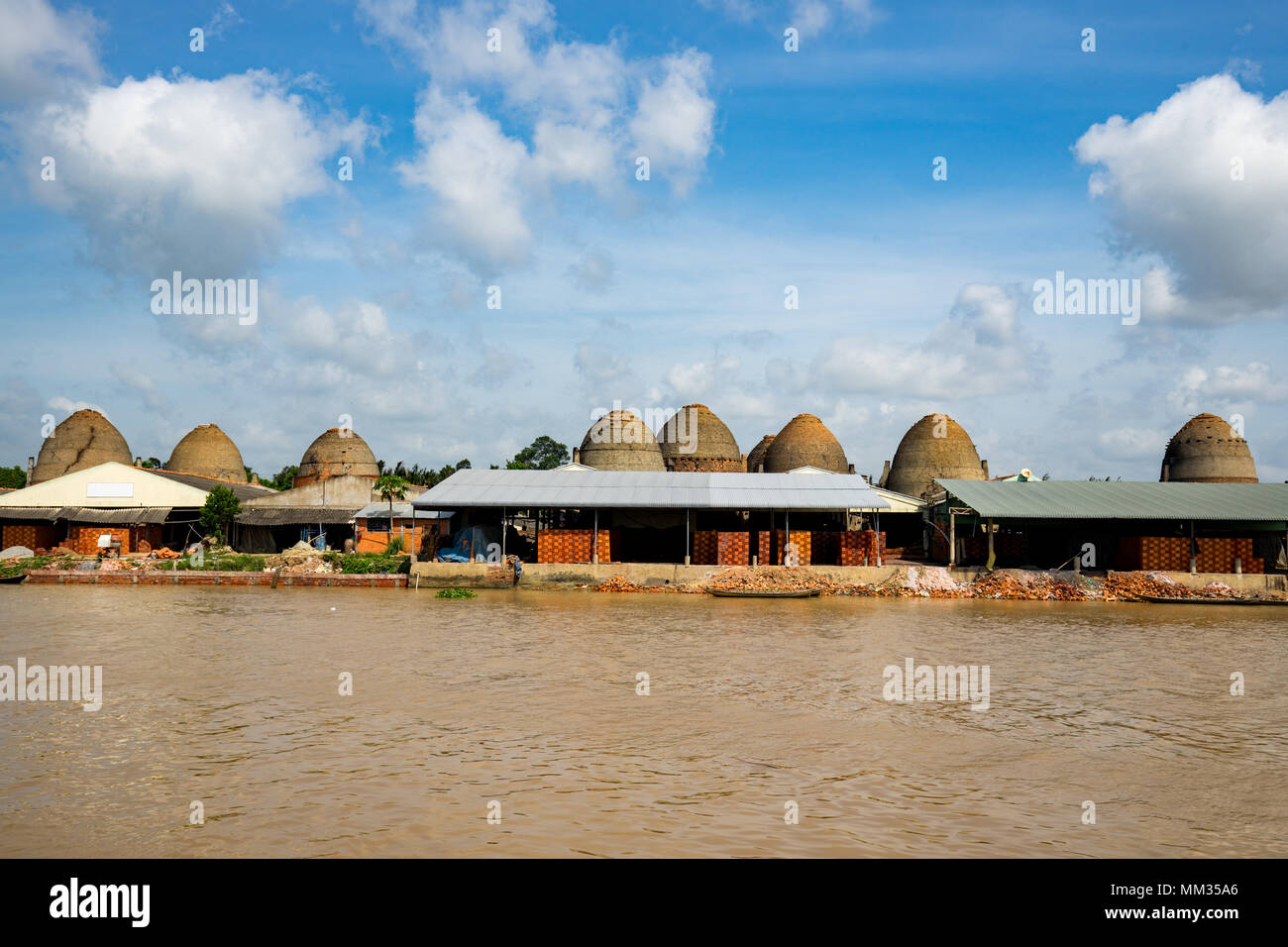 Blick auf VinhLong Ziegelei Stockfoto