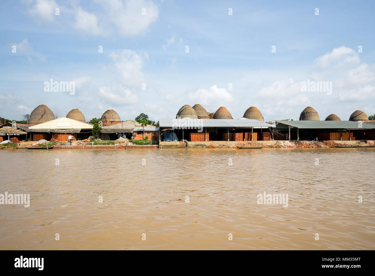 Blick auf VinhLong Ziegelei Stockfoto