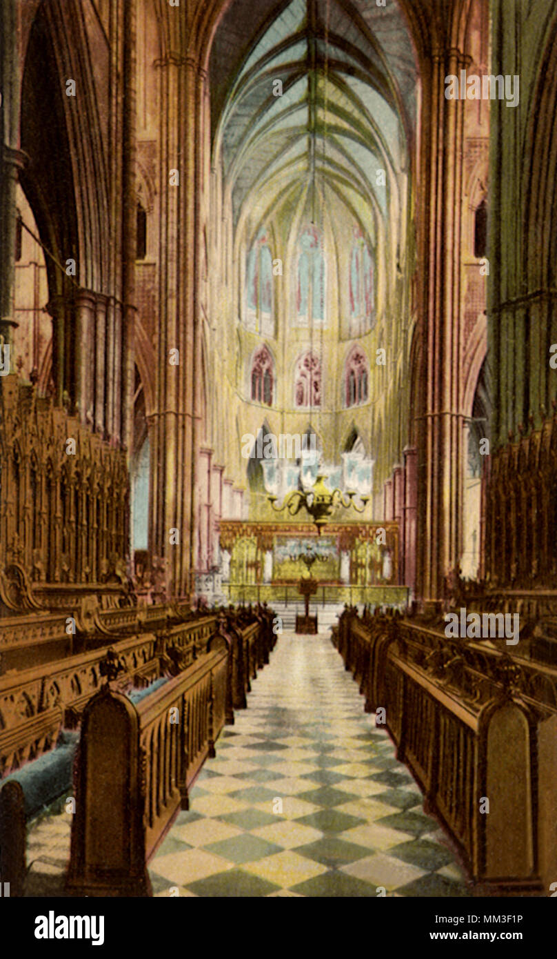 Chor der Westminster Abbey. London. 1906 Stockfoto