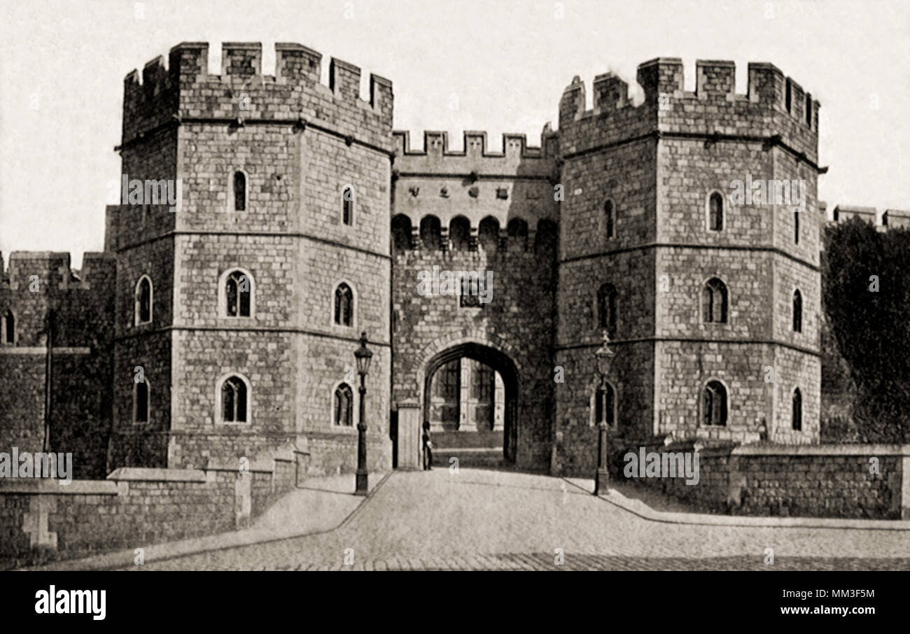 Henry VIII Gateway zum Schloss. Windsor. 1930 Stockfoto