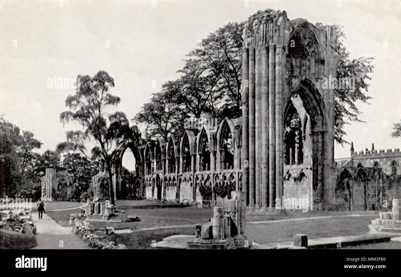 St. Mary's Abbey. York. 1930 Stockfoto