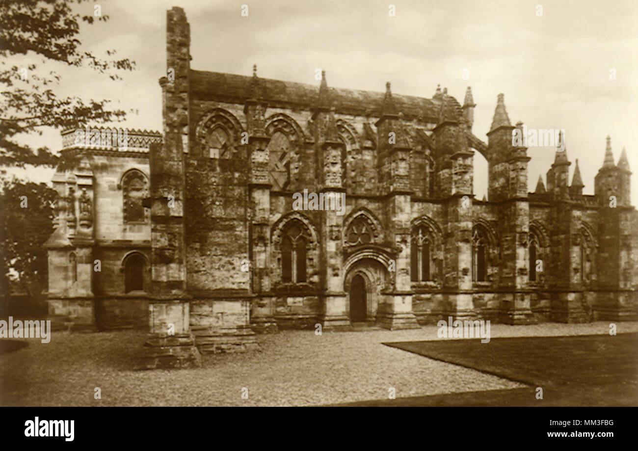 Roslyn Chapel. Edinburgh. 1930 Stockfoto