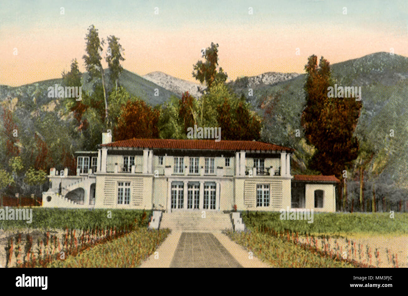 Blick auf die Residenz. Sierra Madre. 1912 Stockfoto Blick auf die Residenz. Sierra Madre. 1912 Stockfoto