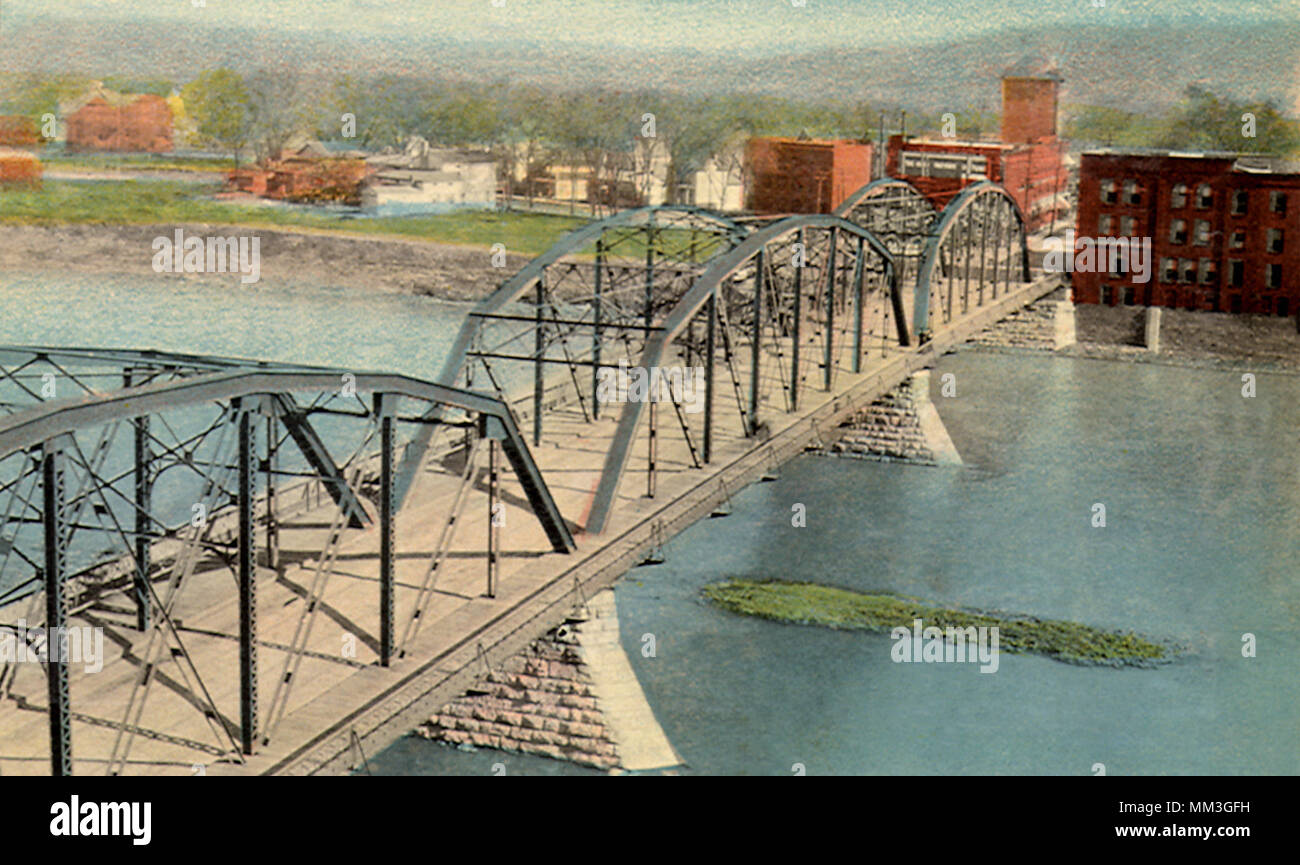Lake Street Bridge. Elmira. 1919 Stockfoto