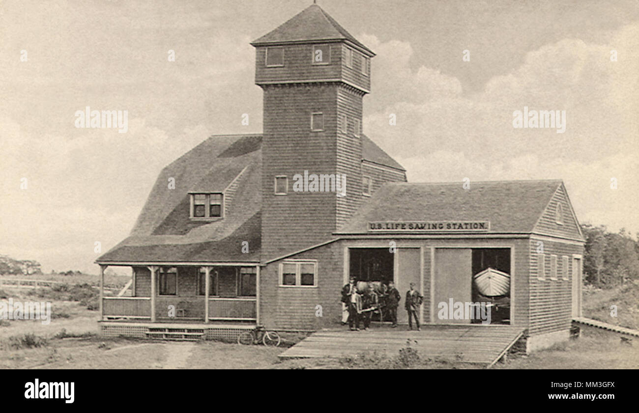 Lebensrettende Station. East Marion. 1920 Stockfoto